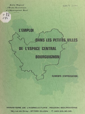 cover image of L'emploi dans les petites villes de l'espace central bourguignon